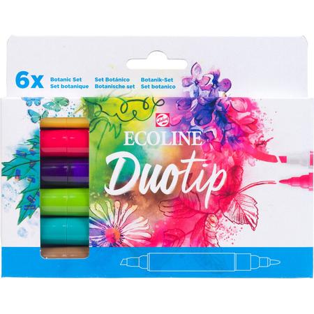 Talens Ecoline Duotip markers botanische set | 6 kleuren